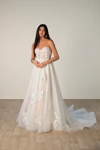 Essense of Australia 7975 #2 default (IV-BC) IVORY LACE TULLE & ROYAL ORGANZA OVER BISCOTTI GOWN thumbnail