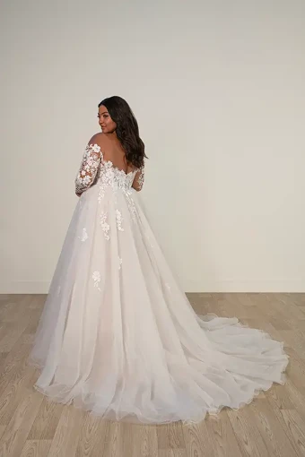 Essense of Australia 8012 #4 (IVIV-PL) IVR LACE TULLE & REGAL ORGANZA OV IVR GOWN W PLN TULLE ILLUS thumbnail