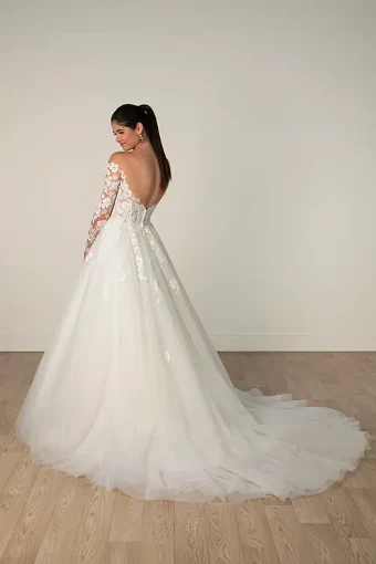 Essense of Australia 8012 #1 (IVIV-PL) IVR LACE TULLE & REGAL ORGANZA OV IVR GOWN W PLN TULLE ILLUS thumbnail