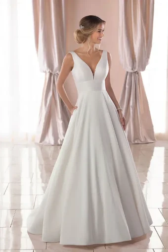 Essense of Australia 6758 #0 default (IV-PL) Ivory Gown with Porcelain Tulle Plunge thumbnail