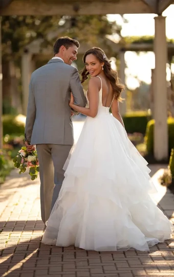 Essense of Australia 6988 #1 default (IV-PL) Ivory Gown with Porcelain Tulle Plunge thumbnail