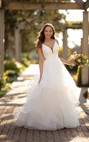 Essense of Australia 6988 #0 default (IV-PL) Ivory Gown with Porcelain Tulle Plunge thumbnail