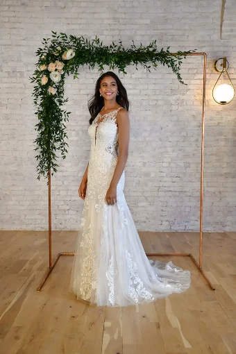 Essense of Australia 7325 #0 default (IVIV-PL) Ivory Lace & Tulle ov Ivory Gown w/ Porcelain Tulle Illusion thumbnail