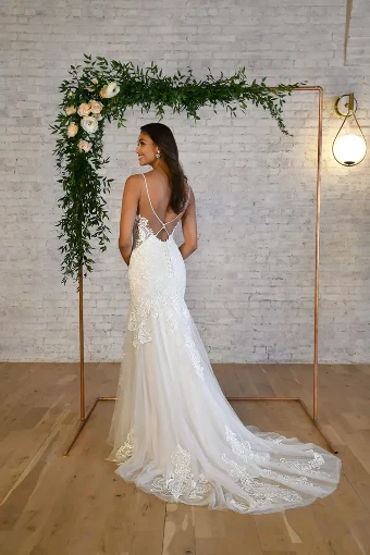 Essense of Australia 7325 #1 (IVIV-PL) Ivory Lace & Tulle ov Ivory Gown w/ Porcelain Tulle Illusion thumbnail